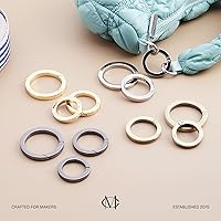 Vista 5 de CRAFTMEMORE Anillo O de metal con apertura de resorte para hacer anillos tóricos con borde de ángulo a presión, 2 piezas SCOF (1 pulgada, dorado)