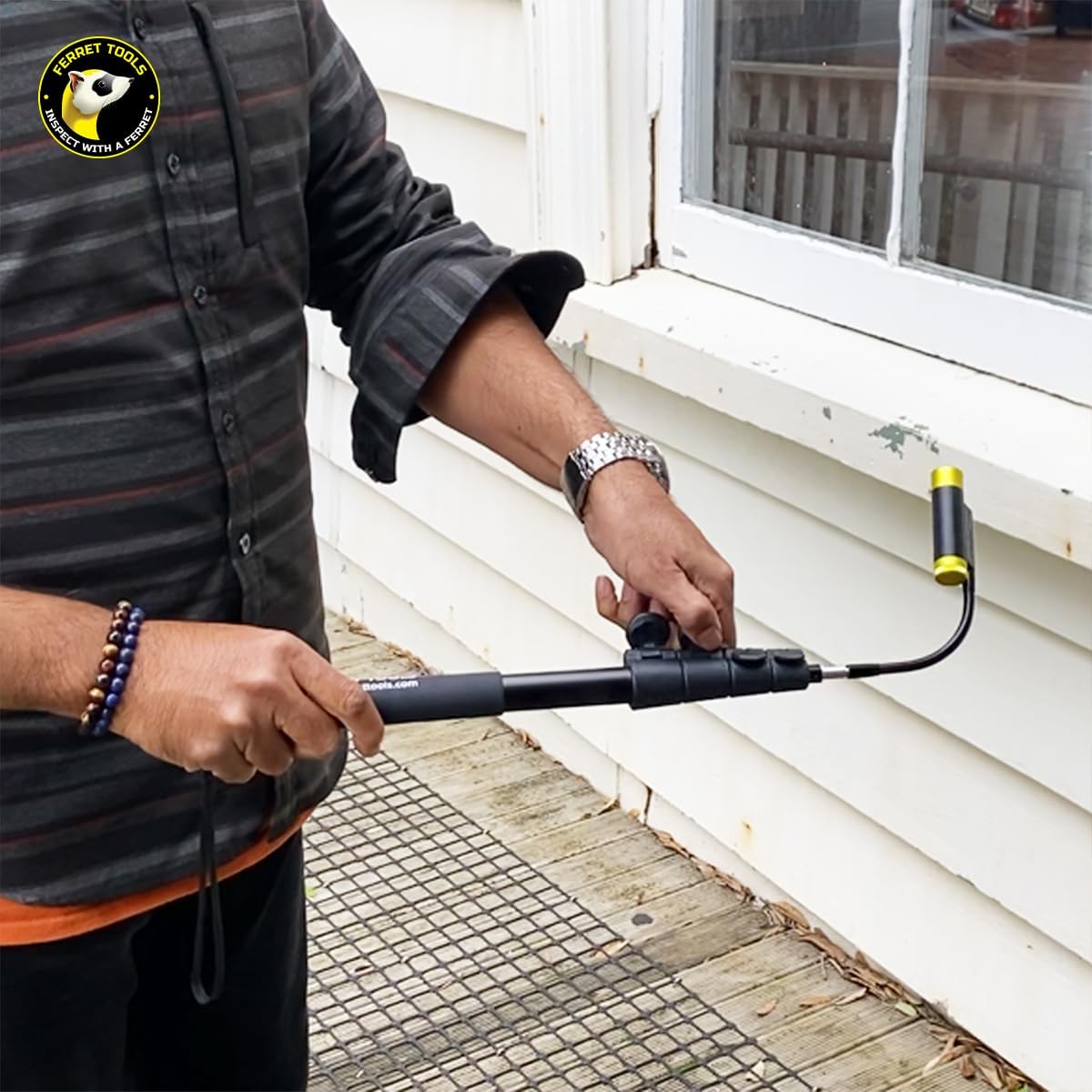 FERRET STICK – 55” (140cm) Lightweight Aluminum Lockable Section Extension Rod - Compatible with all Ferret Inspection Cameras