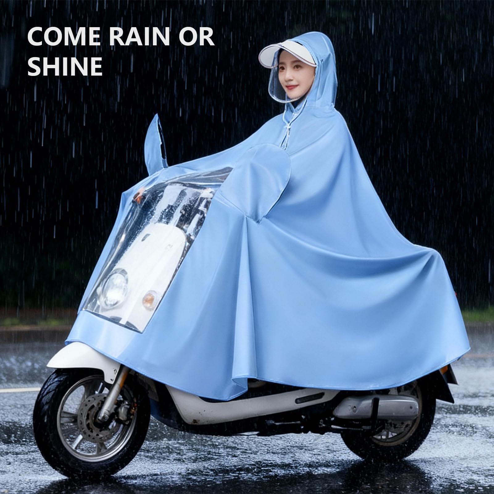 impermeable, material de PVC Ciclo eléctrico Rain Poncho Long Full Body Full Cycling Rain impermeable, para scooters eléctricos