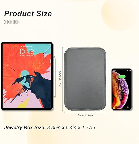 Miniatura 5 de V-LAFUY Caja de Joyería de Viaje para Mujeres, Organizador de Joyería de Viaje, Organizador de Joyería Pequeño Portátil de 2 Niveles para Aretes,