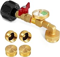 Vista 8 de Adaptador de recarga de propano para tanques de 1 libra, adaptador de codo de recarga de propano con válvula y manómetro, adaptador de propano
