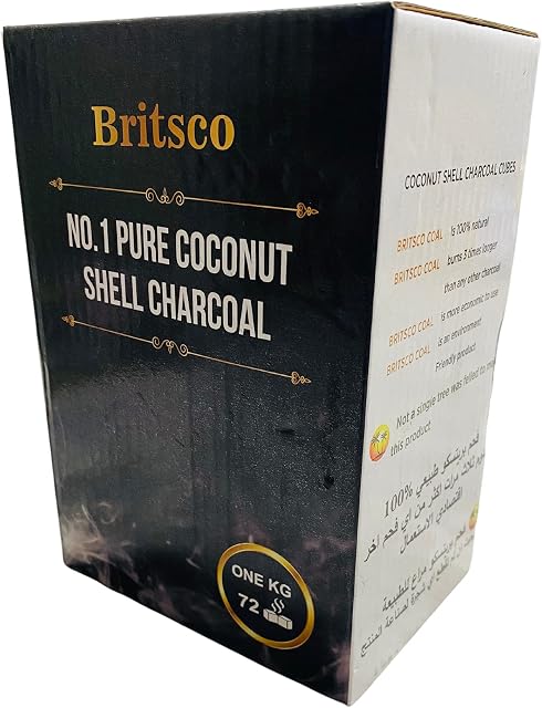 Halab Al Shahba Shisha Charcoal Coal Premium Shisha Coconut Charcoal 100% Natural Coconut Barbeque Charcoal Barbeque Coal Long Lasting Hookah Charcoal | BBQ Coal For A Family Outdoor Session.