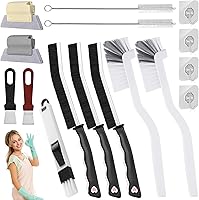 Vista 1 de JIURUN Cepillo de limpieza de hendiduras de cerdas duras, juego de cepillos de limpieza multifuncionales, cepillo limpiador de lechada, cepillos