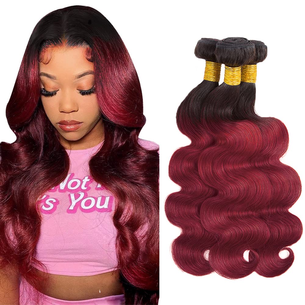 1b99j Body Wave Bundles Ombre Human Hair Bundles 26 28 30