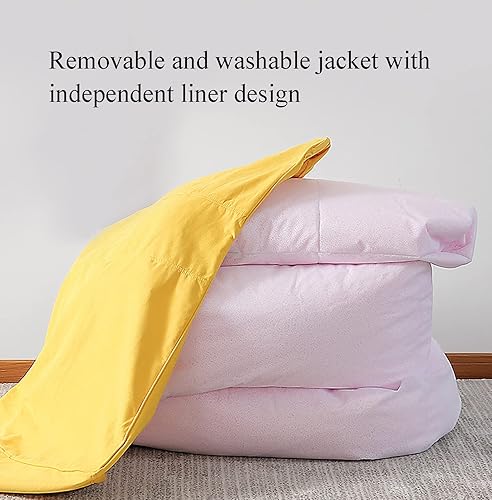 Miniatura 5 de FBKPHSS Funda de puf de respaldo alto sin relleno, funda para sofá perezoso con funda para reposapiés, funda para puf solo para habitación,