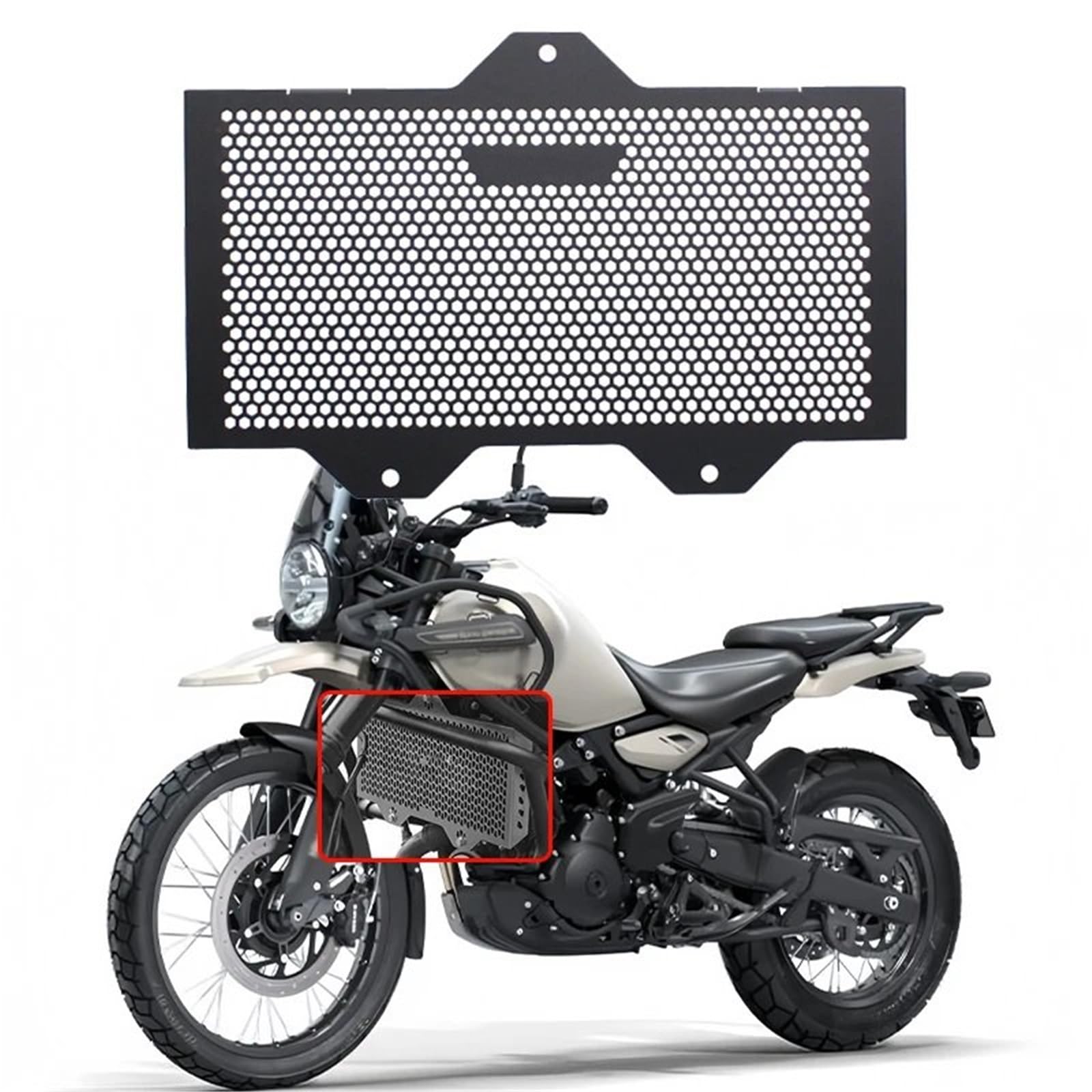 Osłona zbiornika na wodę chłodnicy Pasuje do Royal Enfield Himalayan 450 Osłona chłodnicy Akcesoria ochronne osłona chłodnicy kratka(Logo)
