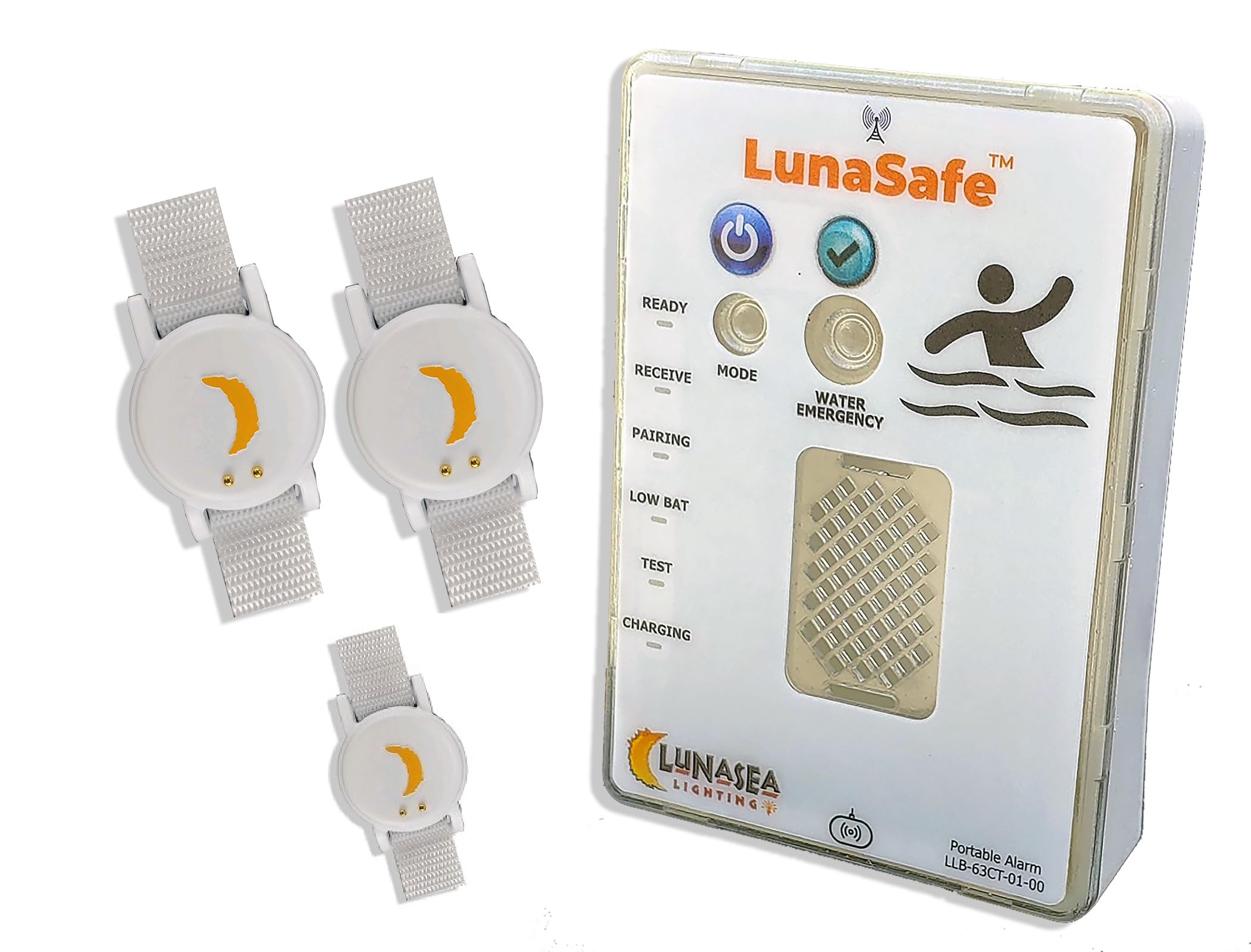 LunaSafe - Kit de alarma de piscina de inmersión para niños/mascotas con 3 transmisores