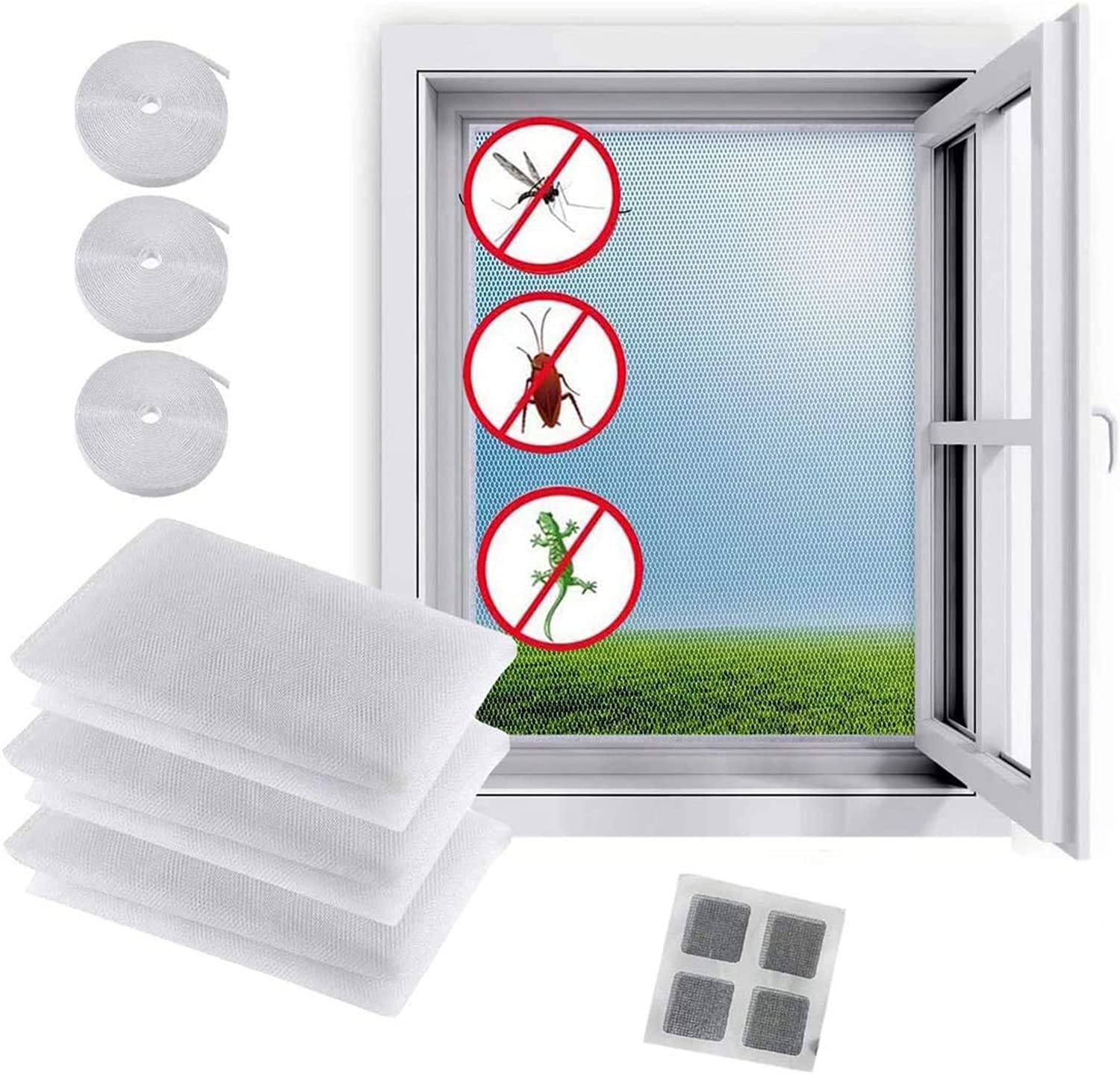 Sponsored Ad – Fly Screen Nets 3 Pack Mosquito Insect Mesh Screen Protector Kit with Self Adhesive Tapes 1 Rolls Tape Transparent Cut Without Drilling Bug Bee Mosquito ProtectorWhite for Window