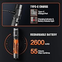 Vista 4 de NICRON N8pro Linterna Táctica, 1700 Lúmenes Altos Súper Brillantes Linternas Recargables con 6 Modos Interruptor Doble, 1496ft Larga Distancia