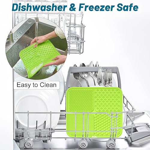 Miniatura 35 de MateeyLife 2 alfombrillas grandes para lamer perros y gatos, alfombrillas para lamer para aliviar la ansiedad del perro, almohadilla de mantequilla