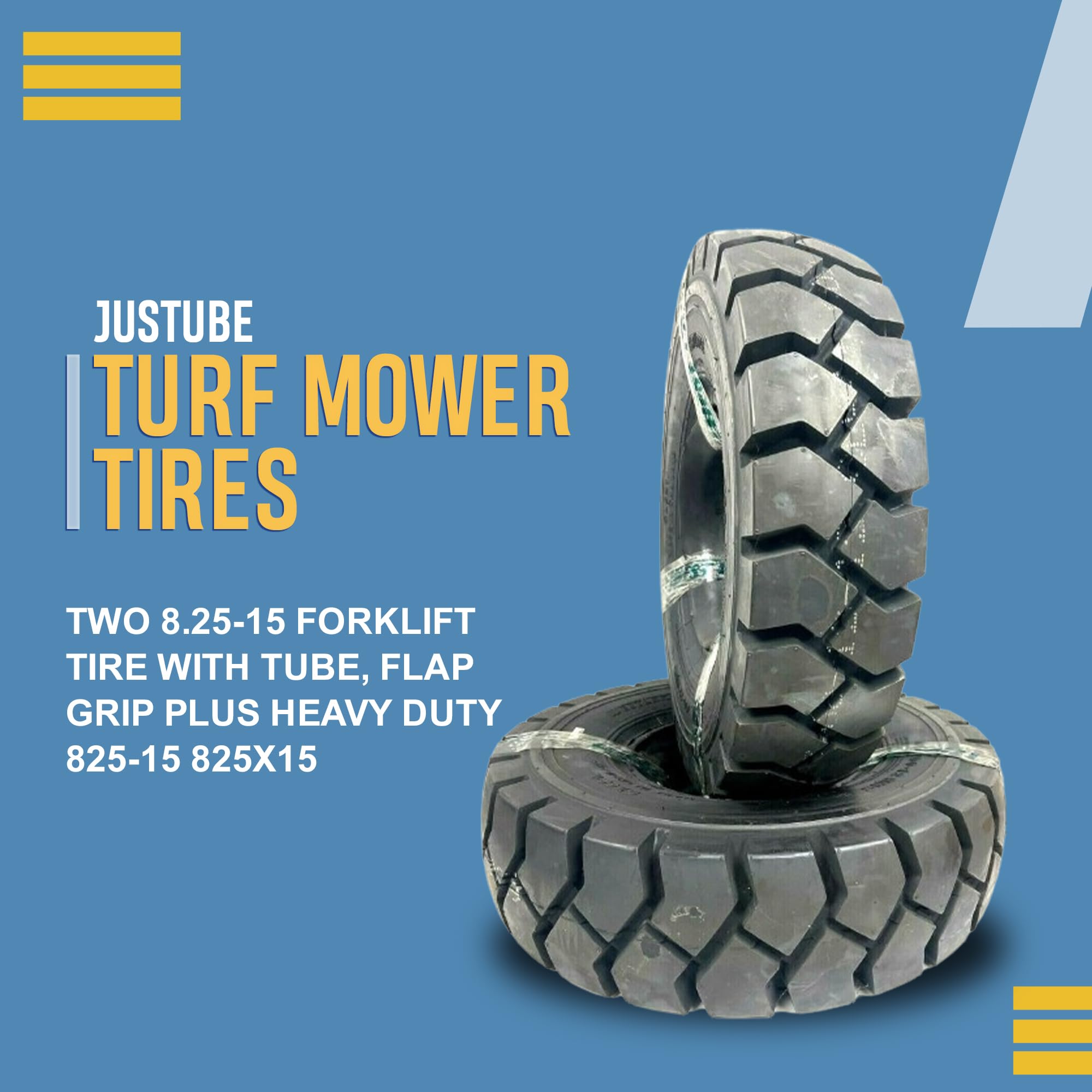 Amazon.com: Two 8.25-15 Forklift Tire with Tube, Flap Grip