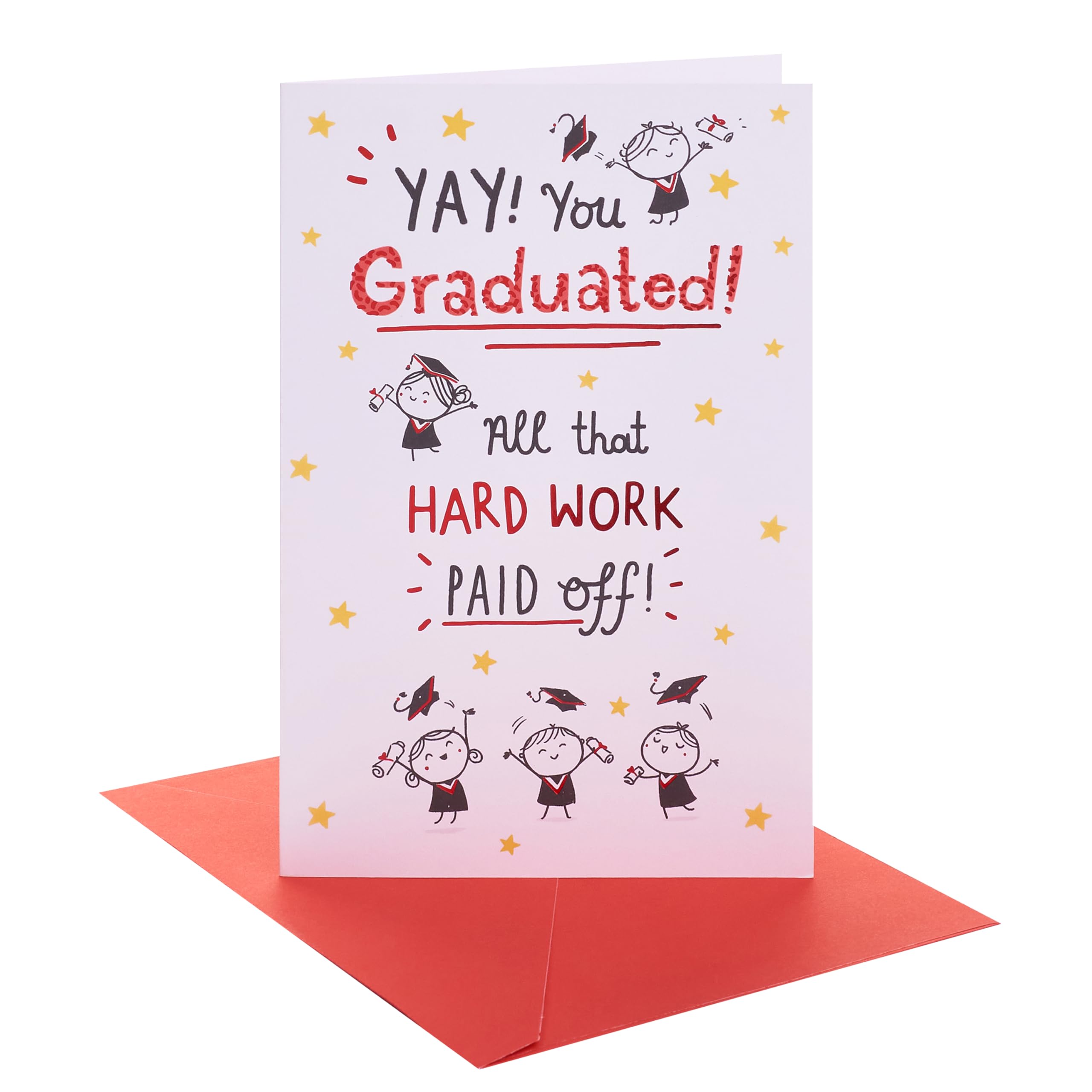 UK Greetings | Congratulations Card for Graduation | Congratulations/Proud of You | Her/Him | Graduation Throwing Hats Design | With Envelope | 13.7 x 21 cm