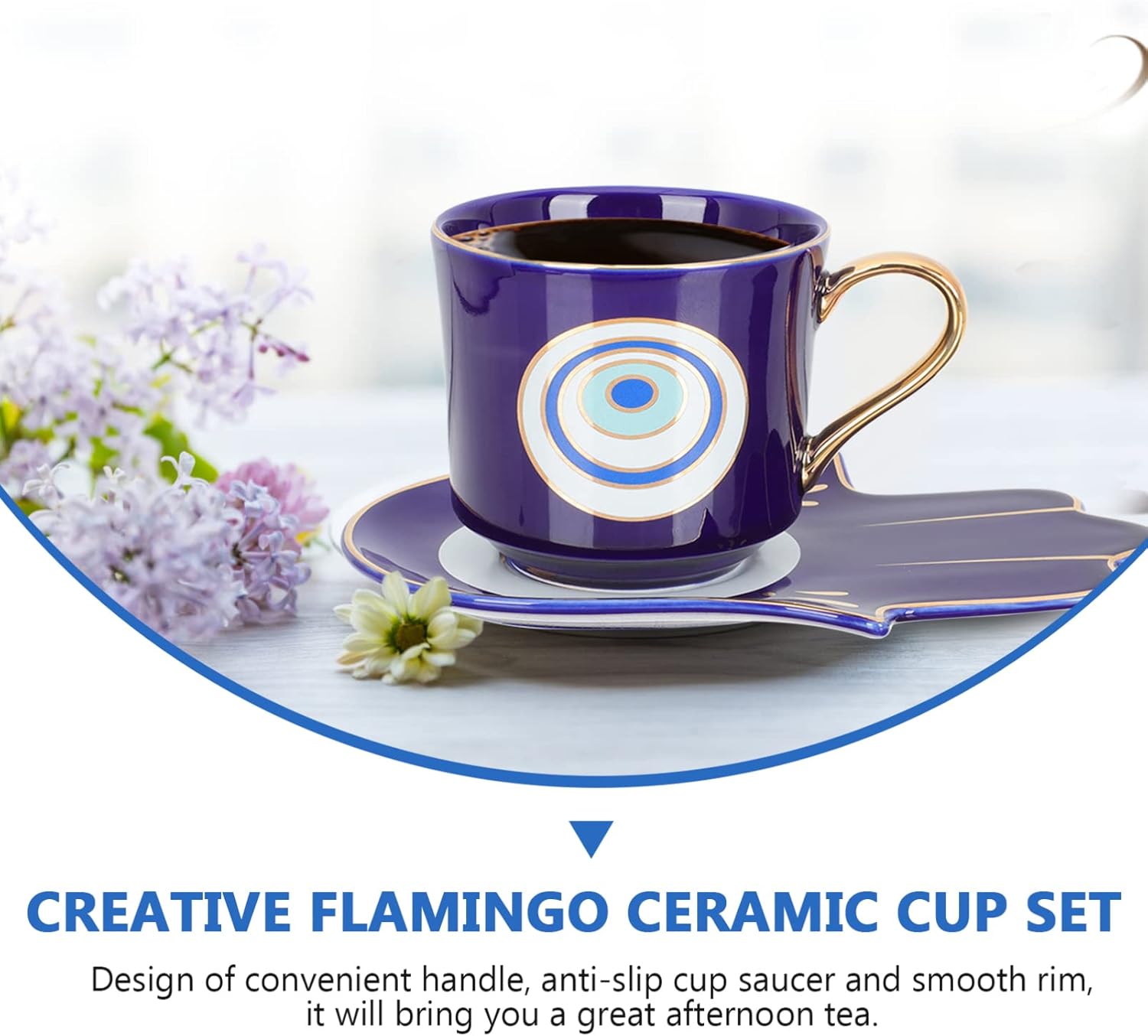 1 set European Style Tea Cup Decorative Milk Holder Elegant Porcelain Drinking Cup Home Office Cafe