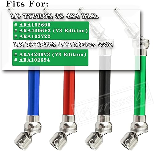 Miniatura 2 de Rc Eje de transmisión CVD Actualizaciones para 18 Arrm a Typhon 4x4 3s Blx, 18 Typhon 550 Mega 4x4,4pcs Piezas de mejoras de ejes traseros