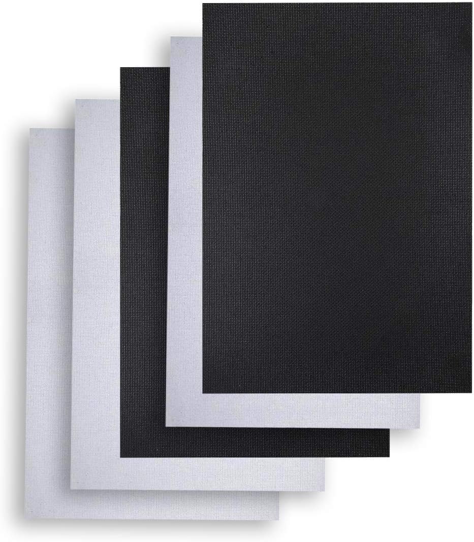 Aida Cloth 14 Count White Cross Stitch Fabric Classic Reserve (18x12, White and Black)