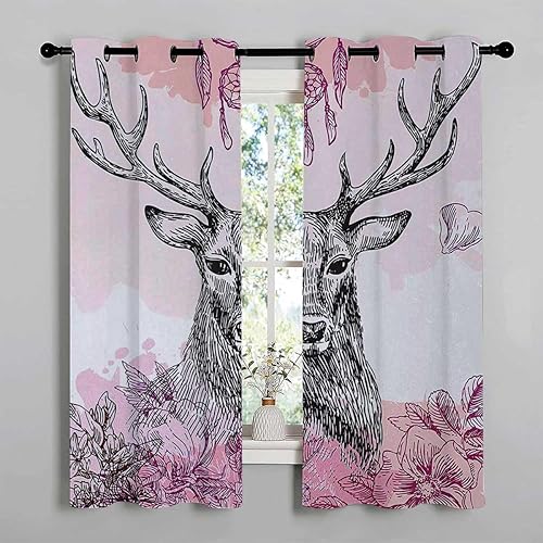 Miniatura 3 de Cortinas para Sala Elegantes Modernas con ojales de ciervo corto para puerta de armario, cortinas de tapiz alternativas de 85 pulgadas de ancho por
