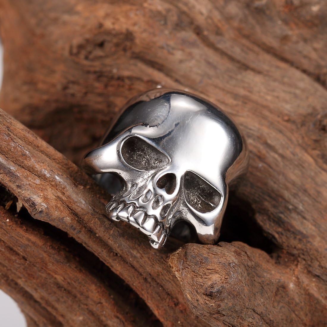 Stainless Steel Men's Cool Skull Head Solid Ring Punk - Image 6