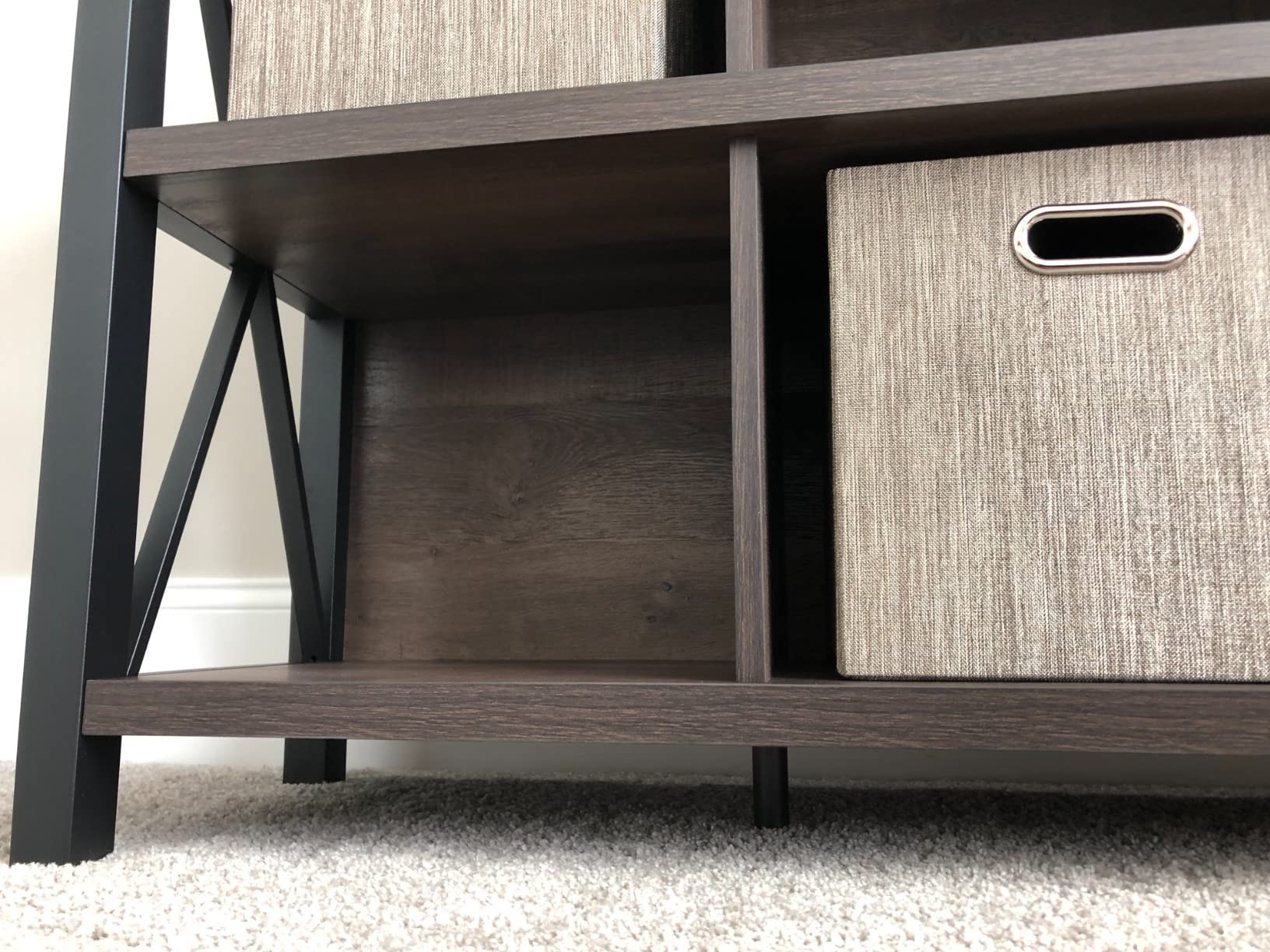 32/mo Finance FATORRI Rustic 6 Cube Storage Organizer with Shelf, Wood and Metal Cubby