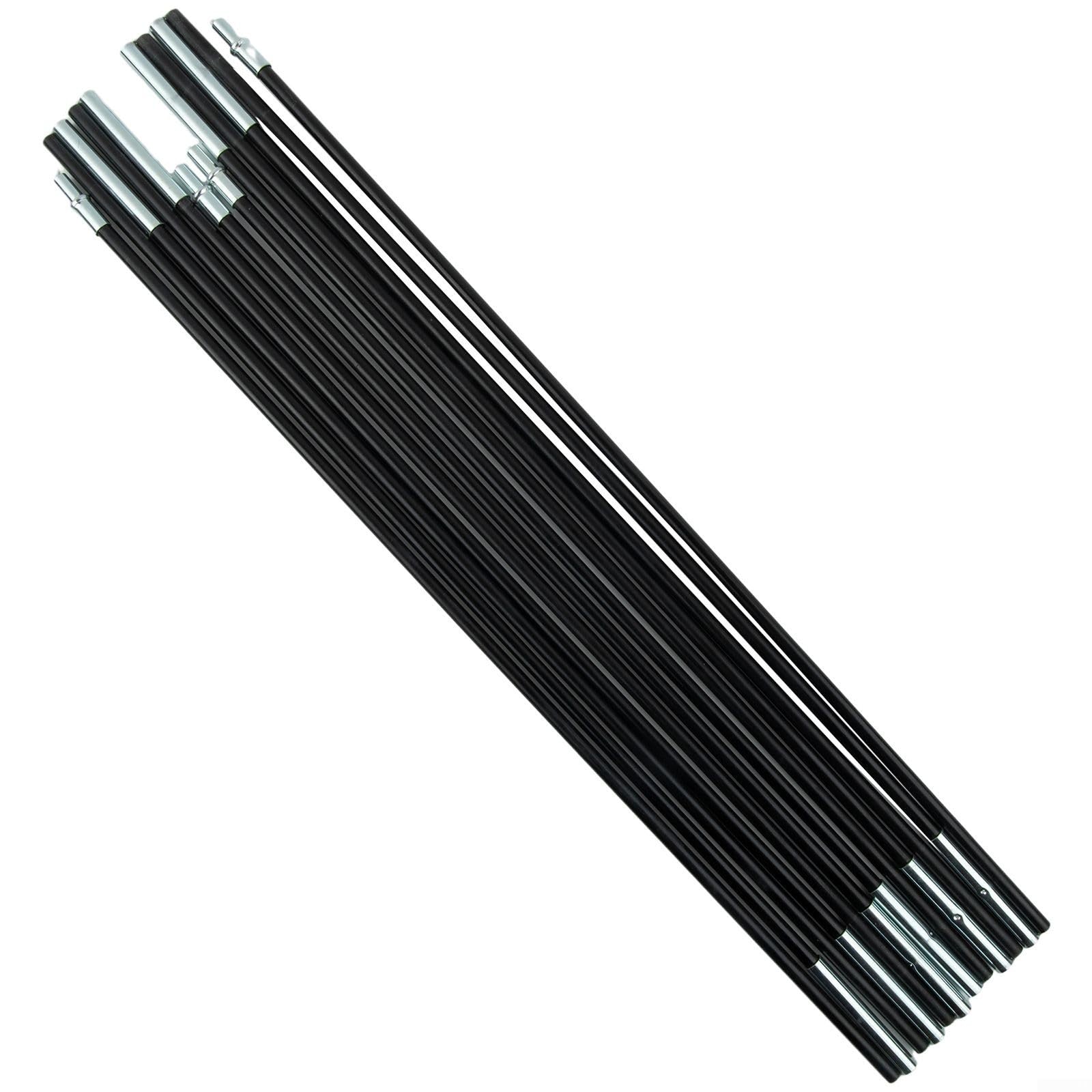 Linnkyfloa Camping Tent Pole Kit Fiberglass Support Rods 6 to 9 Sections Collapsible Design - Replacement Awning Frame Bars for 1-8 Person Tents -3m to 4.9m Length(3.0m)