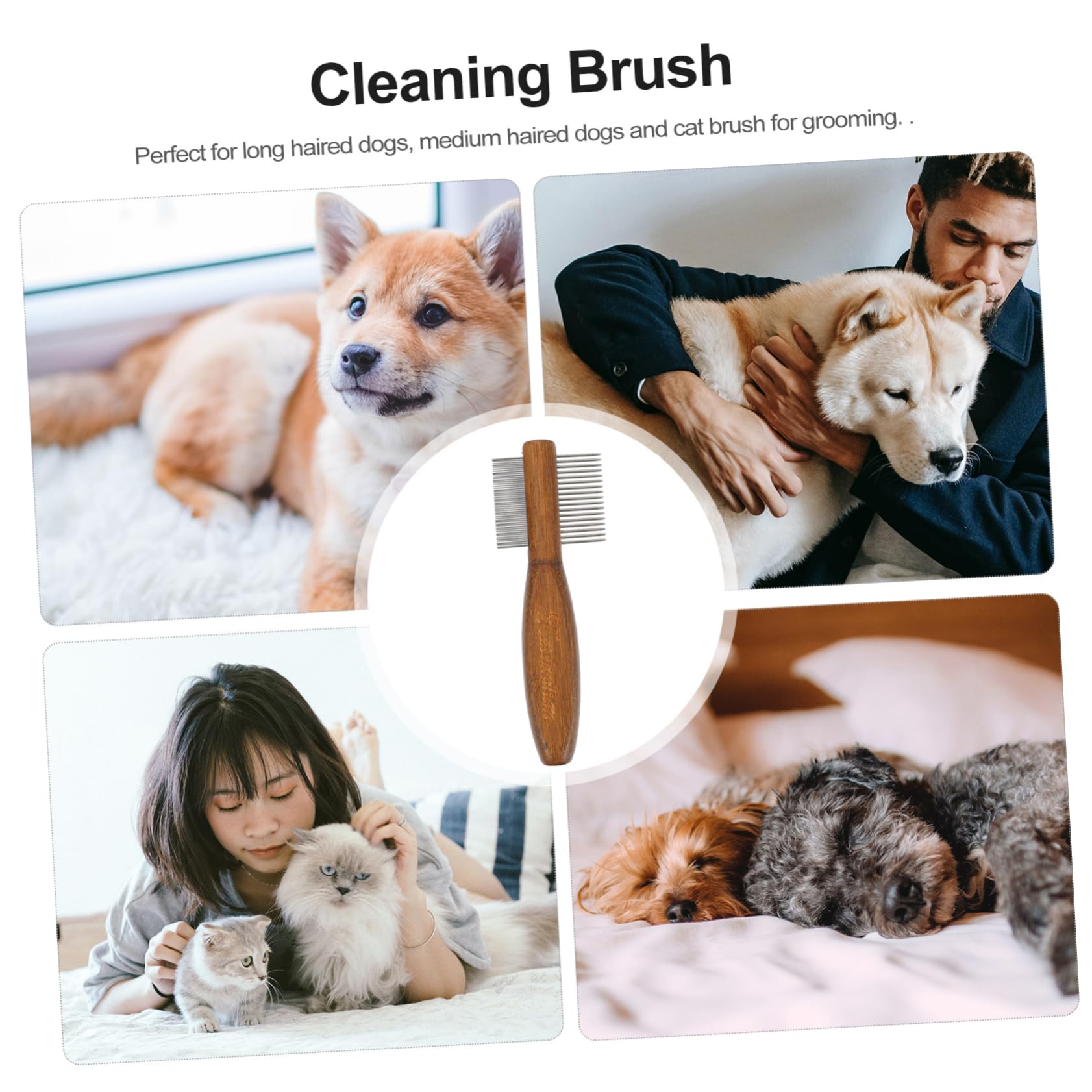 YARNOW 3 Piezas peine de belleza peine de concha de herramienta de limpieza gato cepillos de limpieza cepillos a herramienta de aseo para mascotas de doble limpio