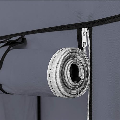 Vista 87 de 67" Portable Wardrobe Closet, Wardrobe Closet for Hanging Clothes with 2 Hanging Rods, 12 Clothes Storage Organizer Shelves, Non-Woven Fabric Grey