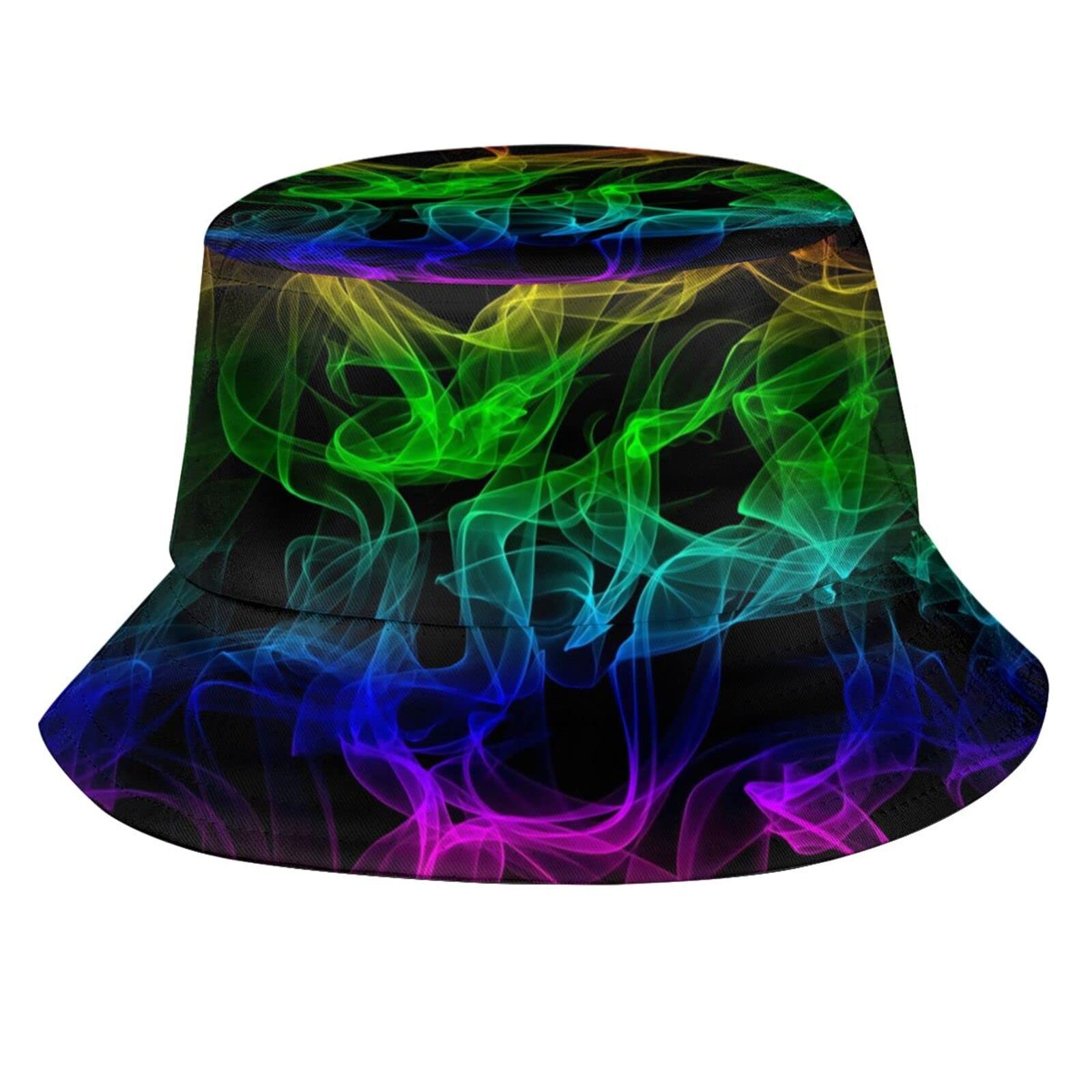 Zyqlmz Unisex Glow In Dark Splatter Neon3 Glow In Dark Splatter Neon Bucket Hat Sun Cap Packable Outdoor Beach Fisherman Hats For Women And Men, One Size