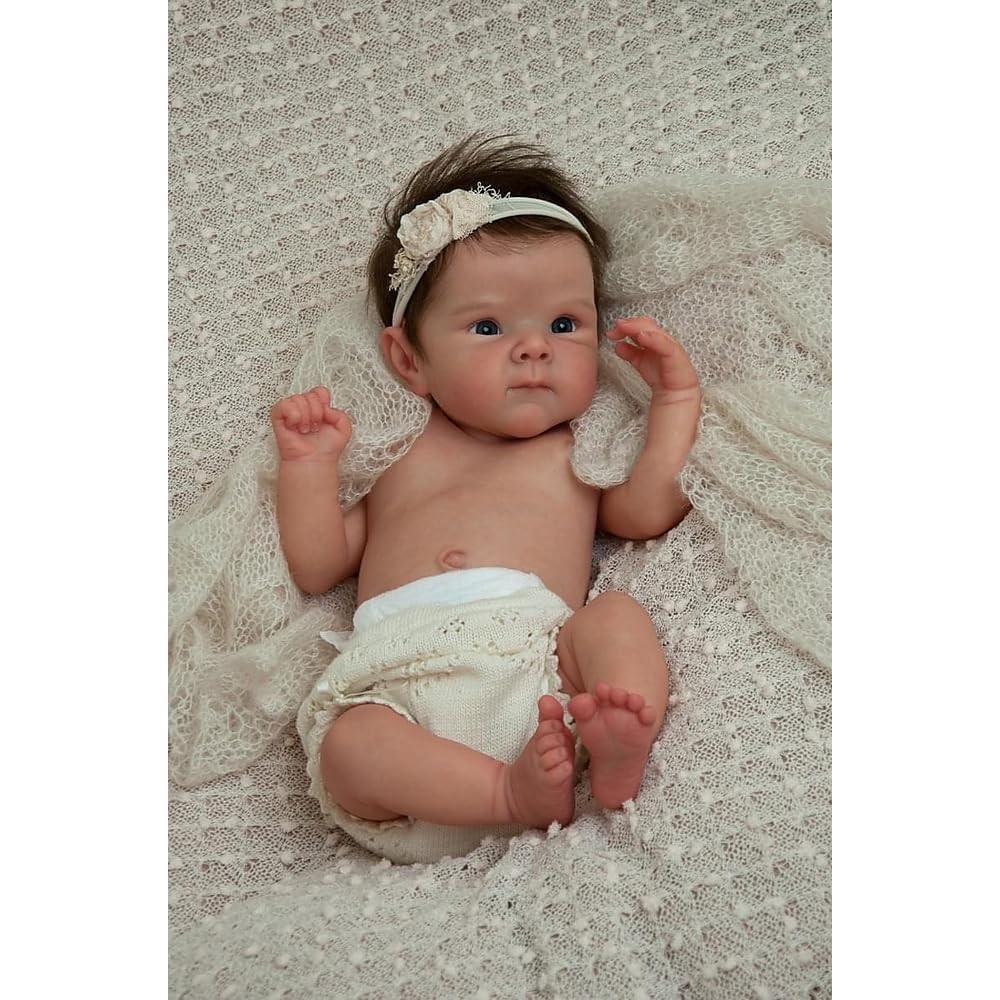 Anano Bébé Reborn Réaliste Fille Silicone Plein Corps 45cm Yeux Ouv Full Body Souple Convient Aux Enfants De 3 Ans Amz B0cccw