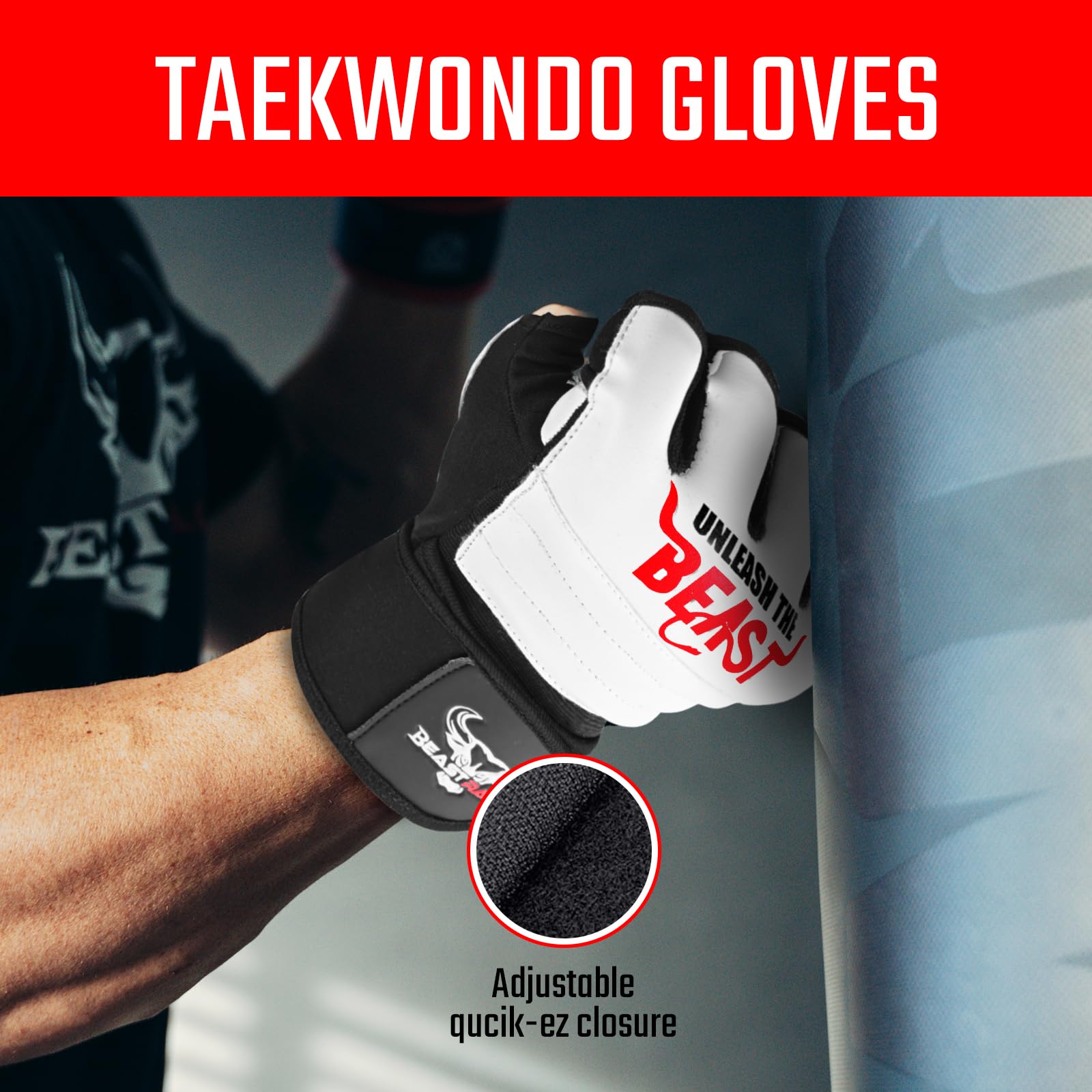 BEAST RAGE Rękawice bokserskie MMA Kickboxing Muay Thai półpalcowe