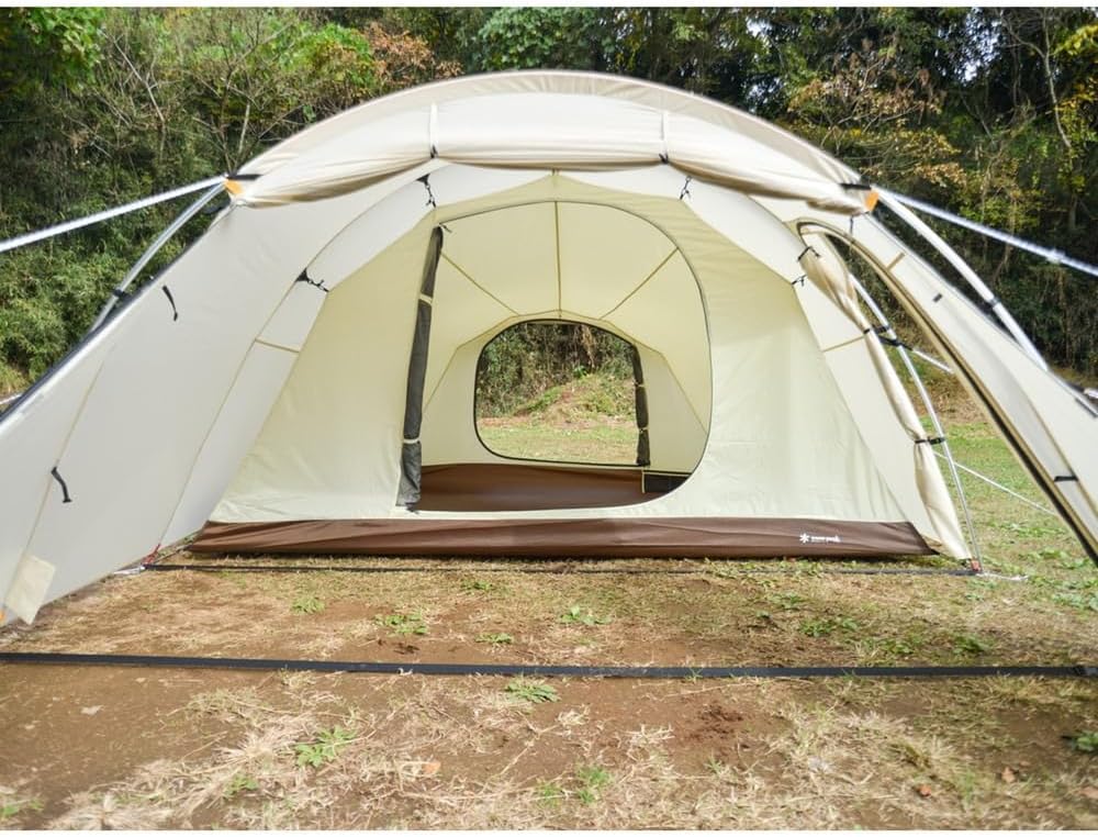 Snow Peak Vault 4 Person Tent, Versatile, Open Air Shelter, Outdoor Adventure, Camping, Three Seasons, Ivory