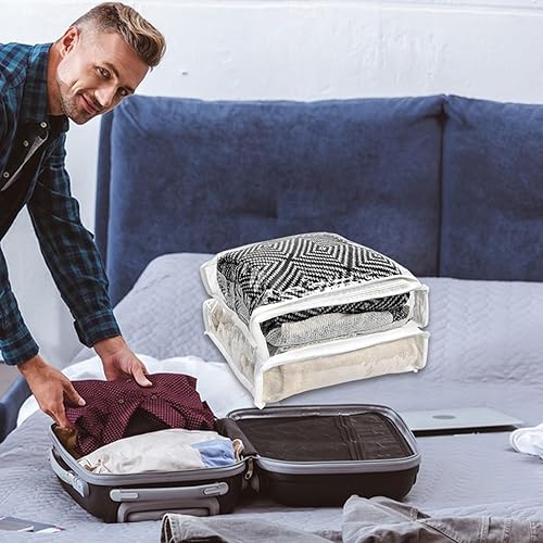 Miniatura 6 de 30 bolsas de almacenamiento de vinilo transparente con cremallera, organizador de mantas y suéteres, 10.5 x 10.5 x 2.5 pulgadas