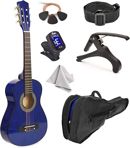 Vista 33 de Guitarra de madera de 30 pulgadas con funda y accesorios para niños, niñas y principiantes - Madera