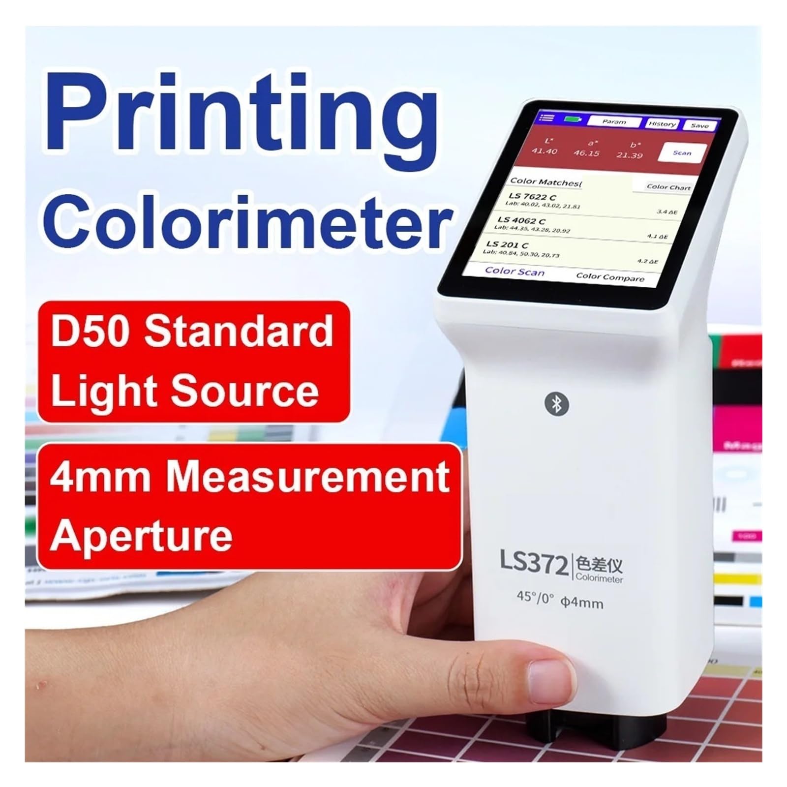 Tester for la differenza cromatica con apertura da 4 mm colorimetro digitale LS372 Operazione semplice