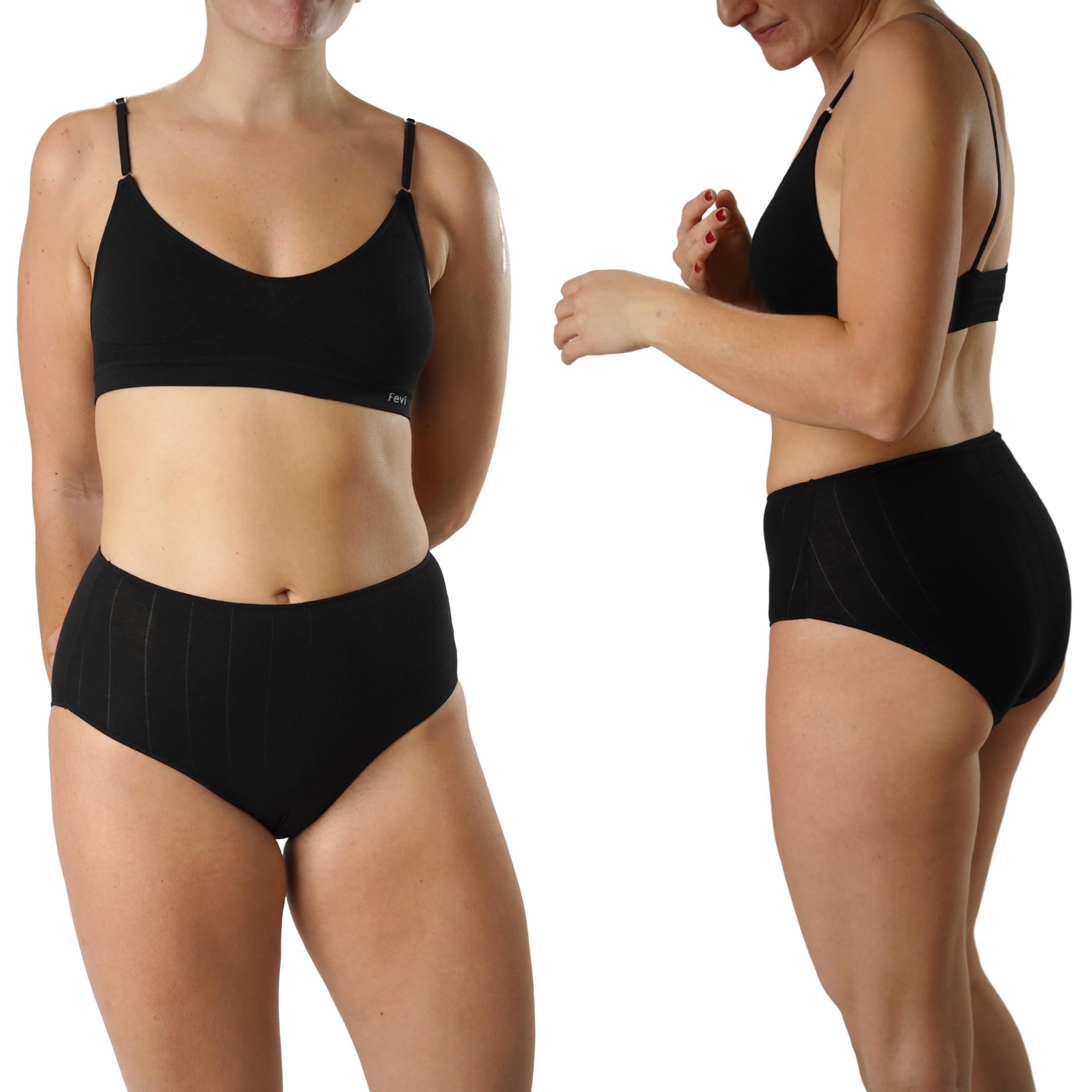FEVI Pack 12 Braguitas de Tiro Alto de Algodón Mujer, Sin Costuras, Ropa Interior Moldeadora, Cómoda, Suave y Elástica, Bragas Altas Lencería