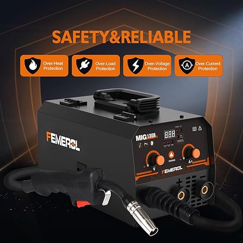 Miniatura 13 de Soldador MIG 110V 4 en 1 Máquina de soldadura multiproceso 135A Gas/sin gas Flux Core MIG Soldador/elevación TIG/Stick con Synergy IGBT Inverter