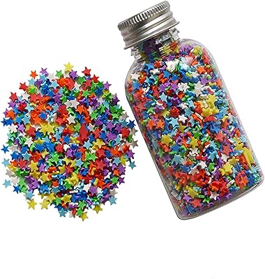 Buttons Galore Bright Colors Polymer Clay Stars Embellishments for DIY Crafts Slime Nail Art 100 Grams