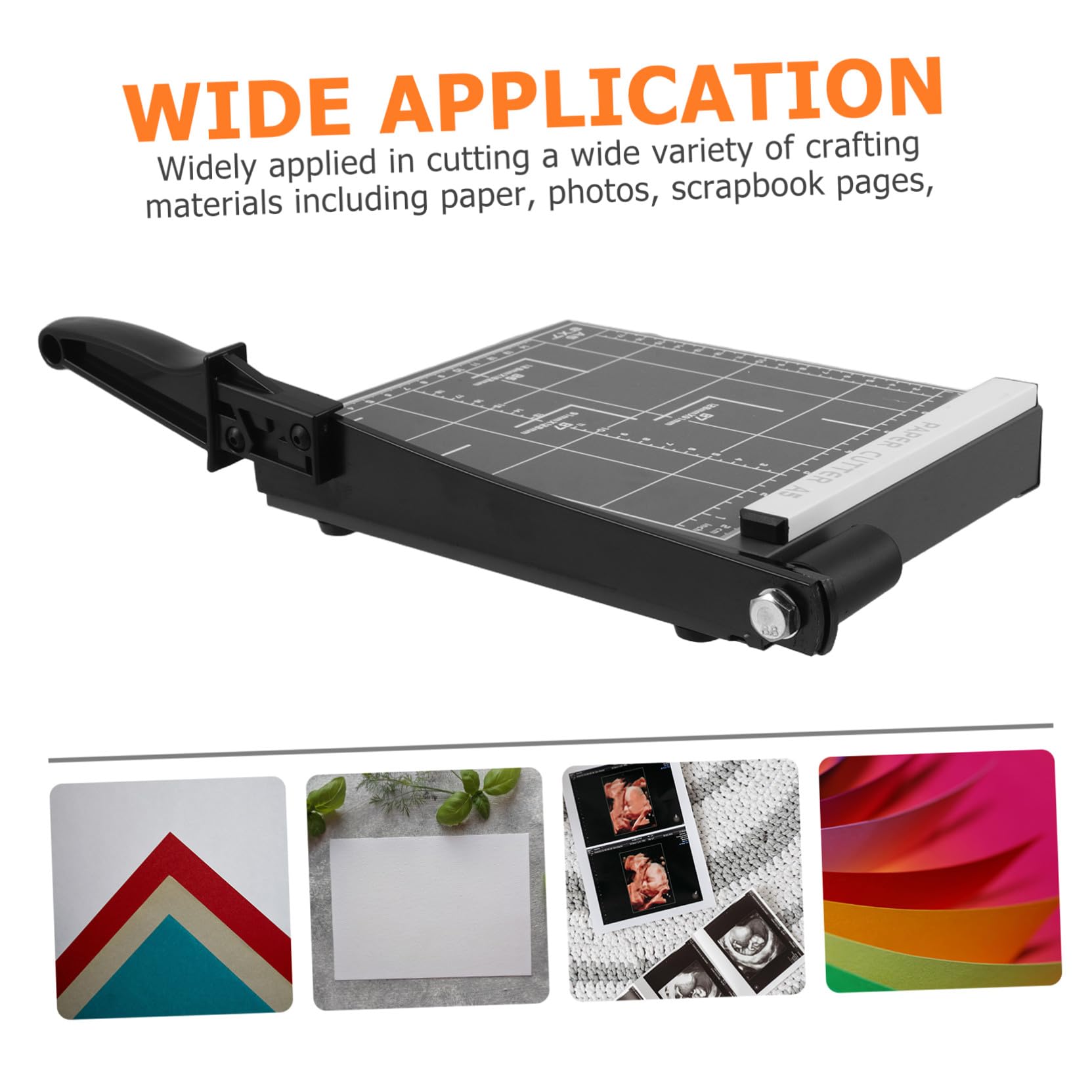 12 Fogli Taglierina per Carta da Ufficio con Base in Metallo Rinforzata Capacità Taglio Fino Lama di Precisione per Foto e Progetti di Scrapbooking Design Sicurezza con Blocco