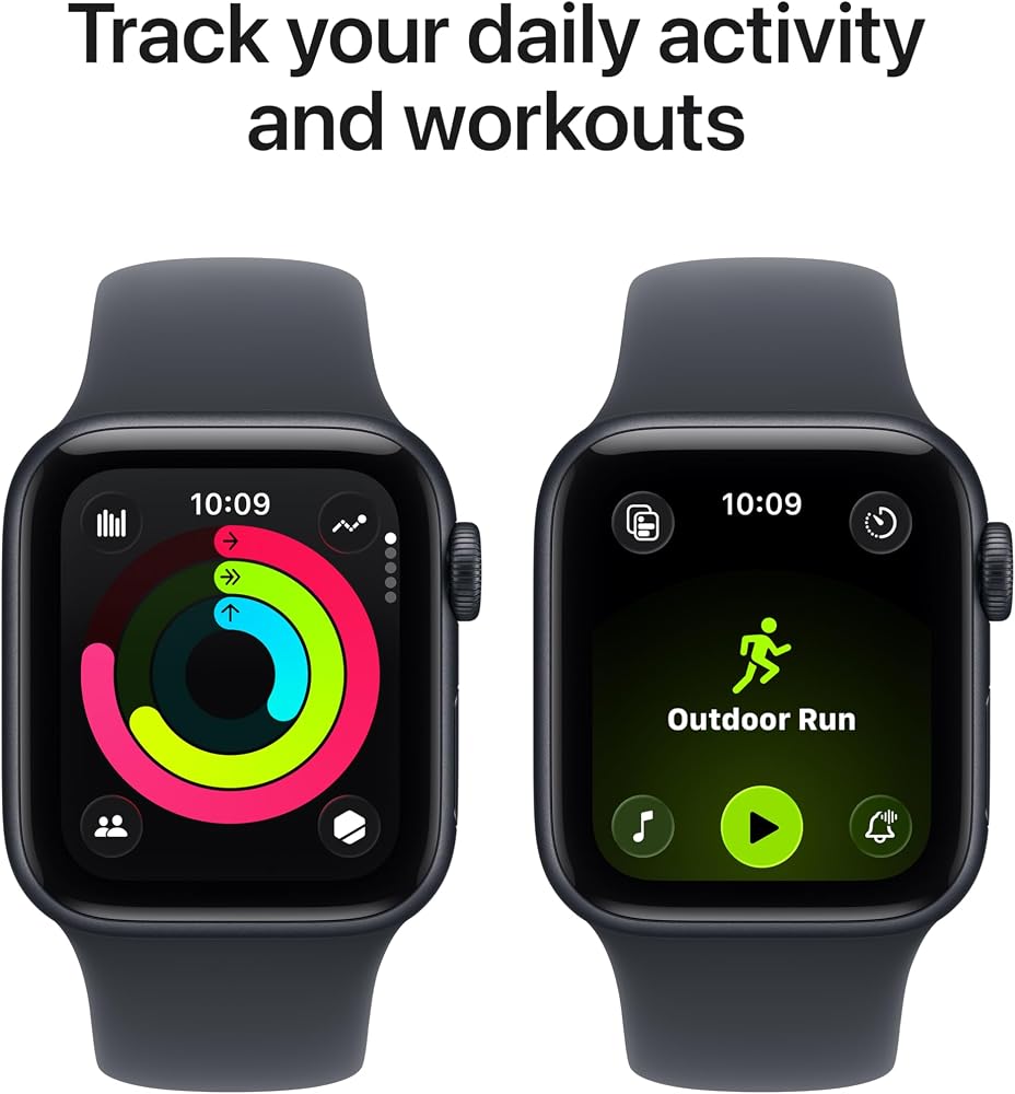 Apple Watch SE 3 [GPS 40mm] Smartwatch with Midnight Aluminum Case with Midnight Sport Band - S/M. Fitness and Sleep Trackers, Heart Rate Monitor, Always-On Display, Water Resistant