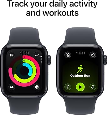 Apple Watch SE 3 [GPS 40mm] Smartwatch with Midnight Aluminum Case with Midnight Sport Band - S/M. Fitness and Sleep Trackers, Heart Rate Monitor, Always-On Display, Water Resistant