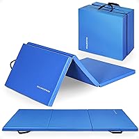 BalanceFrom 6x2 Ft 3-Panel Folding Gymnastics Mat - 2 Inch Thick Tumbling Pad for Yoga, Pilates, Martial Arts & Home Workouts