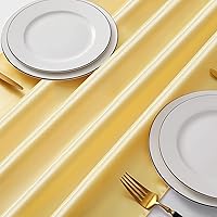 Vista 96 de Manyshofu 12Pcs Satin Orange Table Runner - 12 x 72 Inch Long Size, Party Table Runner Decor Bright & Smooth Wedding Decorations Table Runners for