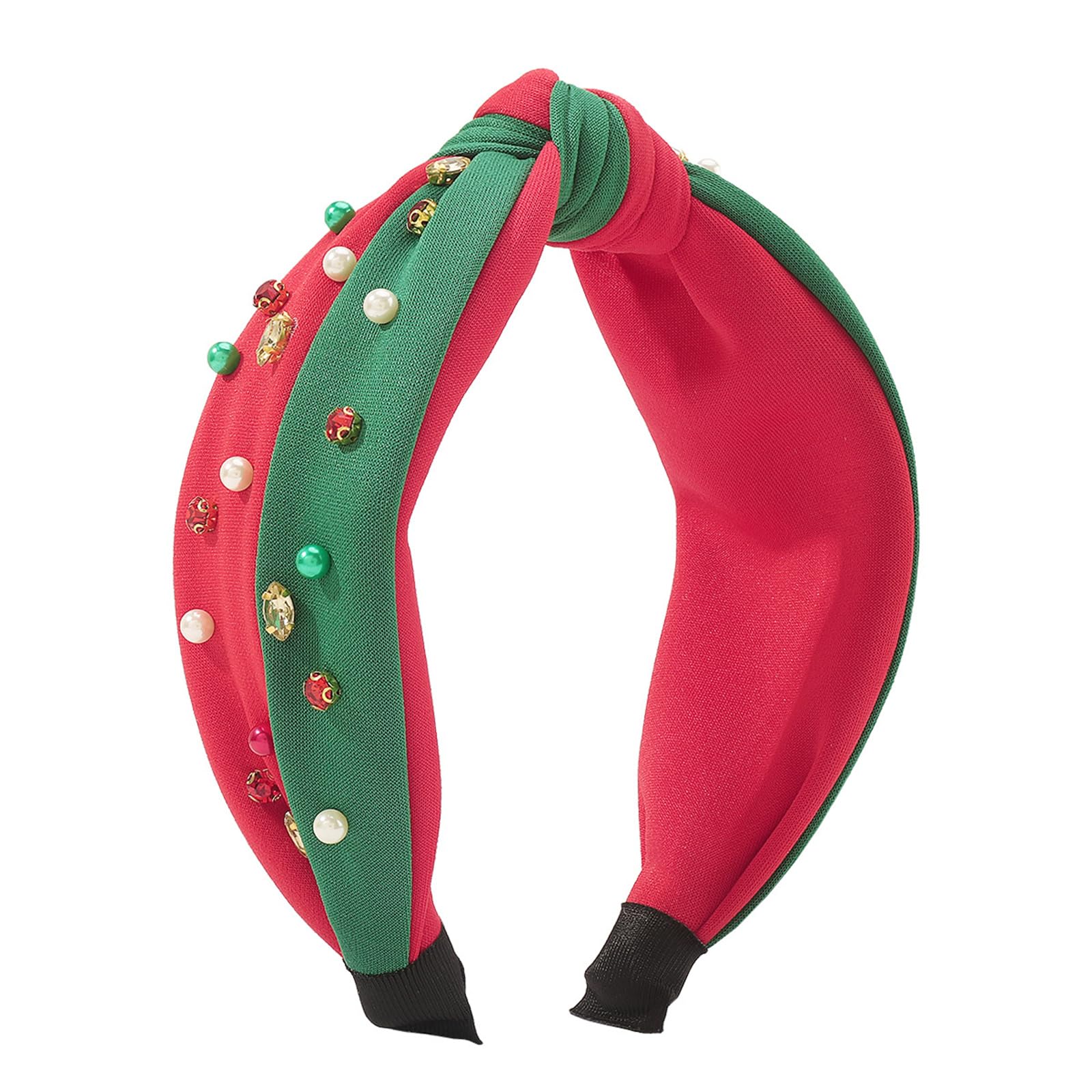 Fentency Jeweled Christmas Headbands Pearls Beaded Headwear Hair Hoop for Christmas Headpiece Fancy Dress Party Supplies