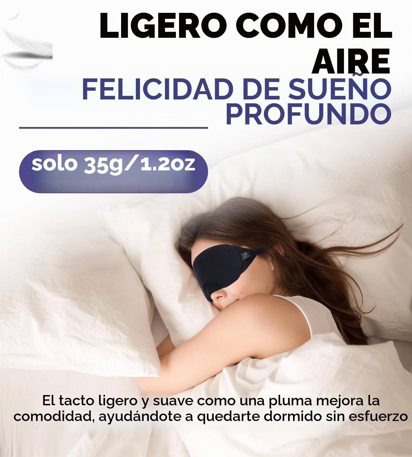 Mavogel Antifaz de algodón para dormir, diseño actualizado, bloqueo de luz con puente nasal ajustable, suave y cómodo, para hombres y mujeres, para trabajo por turnos, incluye bolsa de viaje