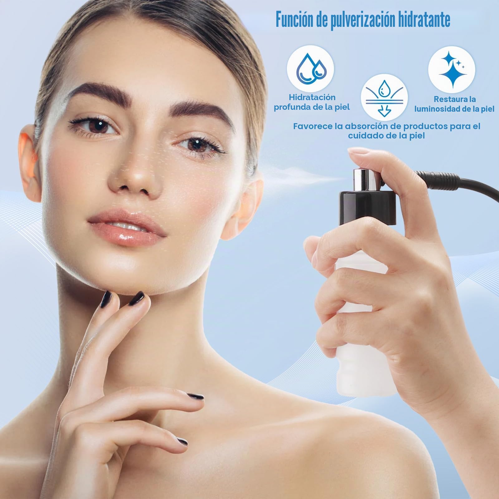 Máquina De Microdermoabrasión De Diamante 3 en 1, Equipo De Salón para El Cuidado De La Piel Facial con Vacío y Rociador (potencia de succión fuerte 65-68cmhg)