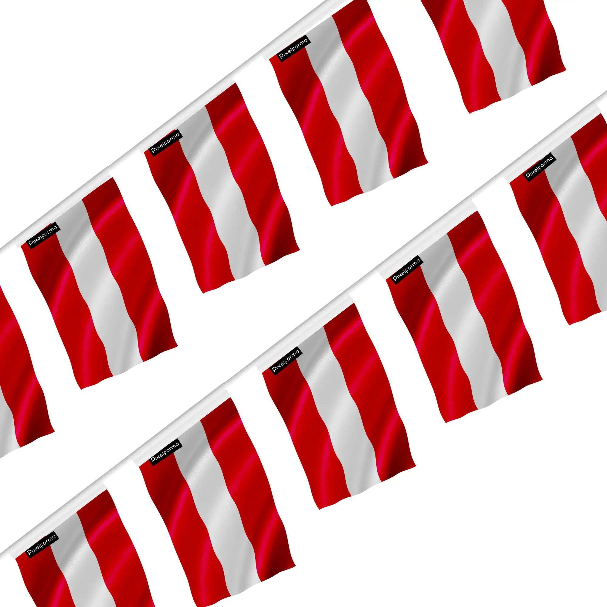 Guirlande Drapeau Autriche 50 Pièces Fanion Autrichien 14x21cm