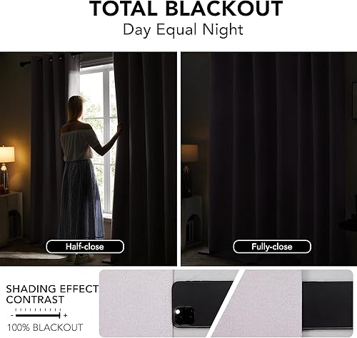 Miniatura 3 de Deconovo Cortinas opacas para ventanas de dormitorio 84, cortinas rosas, cortinas opacas de 84 pulgadas de largo, juego de 2 paneles, cortinas de