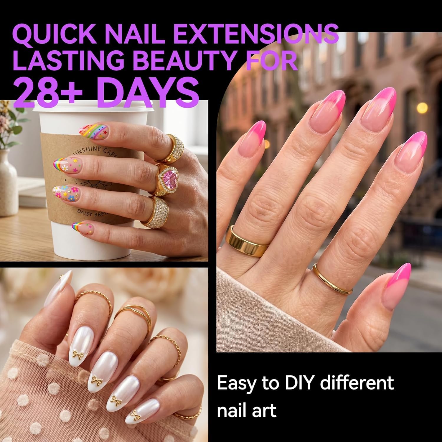 Gelike Unghie finte 550 pcs nail tips (AMANDE MOYENNE)