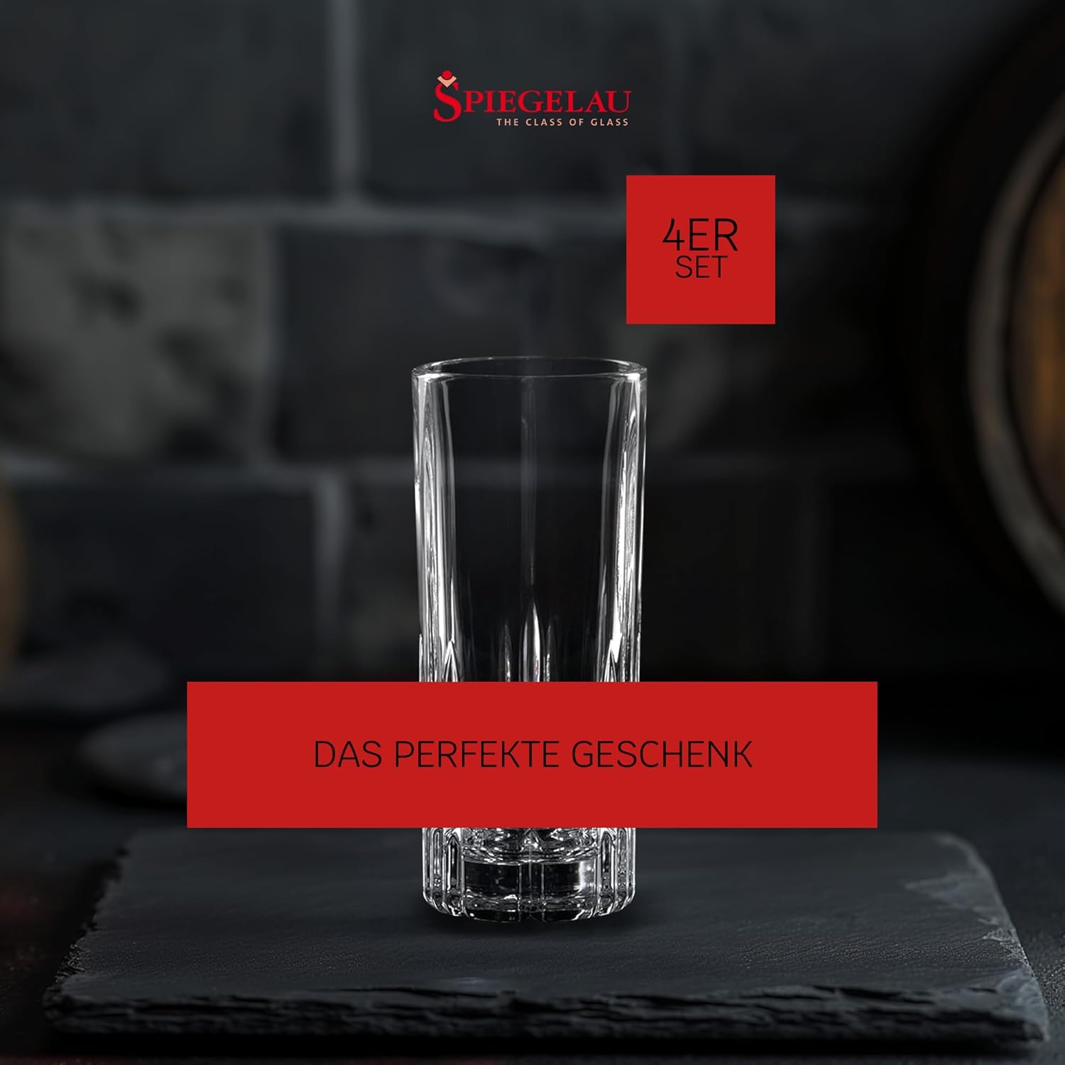 Spiegelau & Nachtmann Perfect Shot Glass Set/4, Crystal Glass, Clear, 4 x 4 x 9 cm [Pack of 4 Units