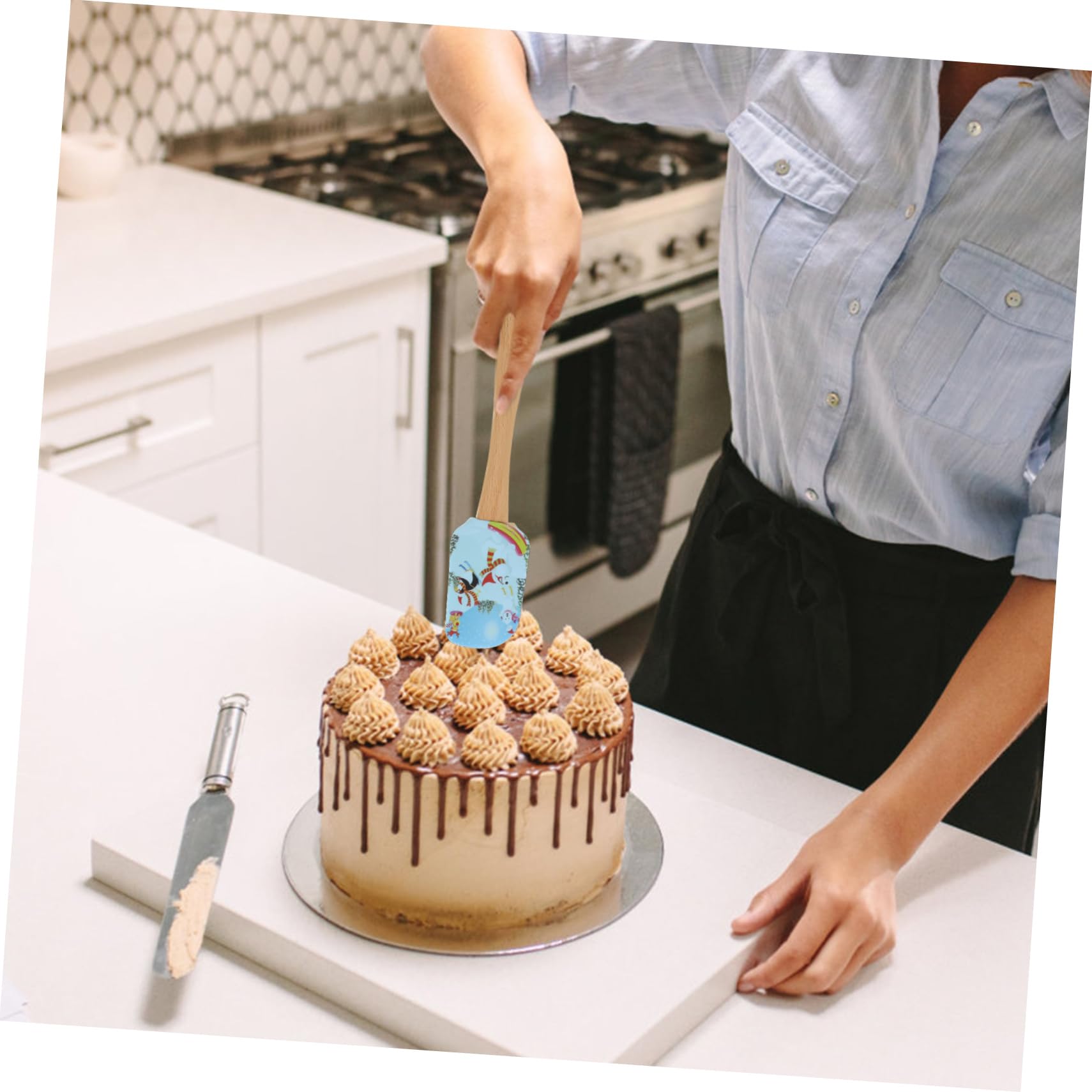 GLEAVI 4pezzi Spatola in Silicone per Torta Raschietto per Crema Manico Strumento da Cucina per Cottura Spatola per Uso in Cucina Utensile per Forno