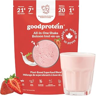 Good Protein Vegan Plant-based Protein Powder 100% Natural, Non-GMO, Dairy-free, Gluten-free, Soy-free, No Added Sugar and Nothing Artificial. Strawberries & Cream All-in-One Shake 440 grams