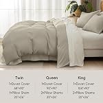 David's Home Waffle Weave Duvet Cover Set Queen Size,Soft Breathable Comforter Cover Set with Pillowcases,Textured Home Decor Bedding Set Cozy for All Seasons, Taupe 90"×90",No Comforter